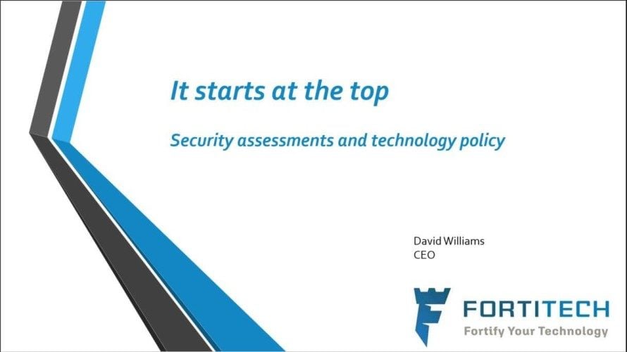 David Speaks:  Security Assessments & Technology Policy