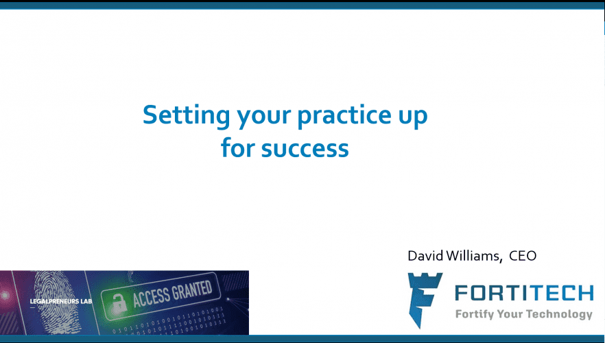 David Speaks: Setting your practice up for success